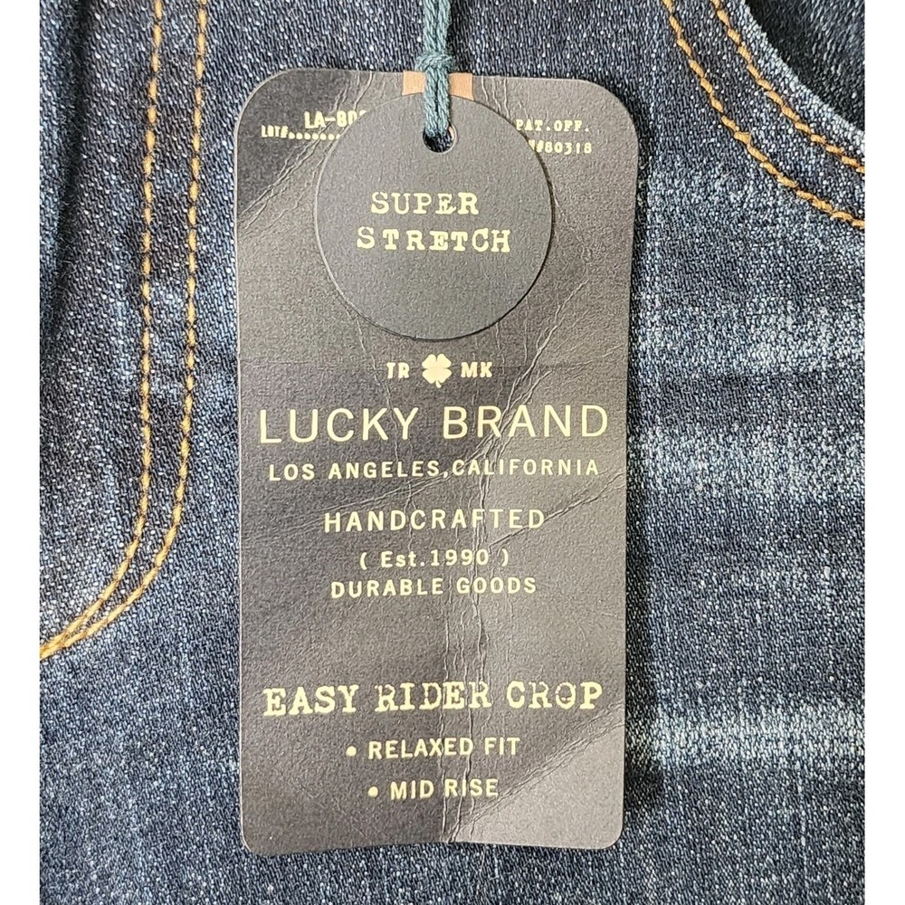 Lucky Brand Jeans Womens 8/29 Blue Denim Dark Wash Easy Rider Crop 33x26 Casual - Picture 7 of 13